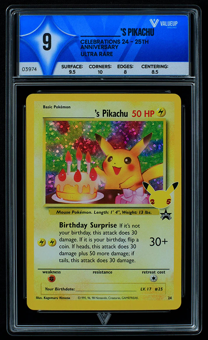 Birthday Pikachu (VALUE UP) #03974-Kantocards