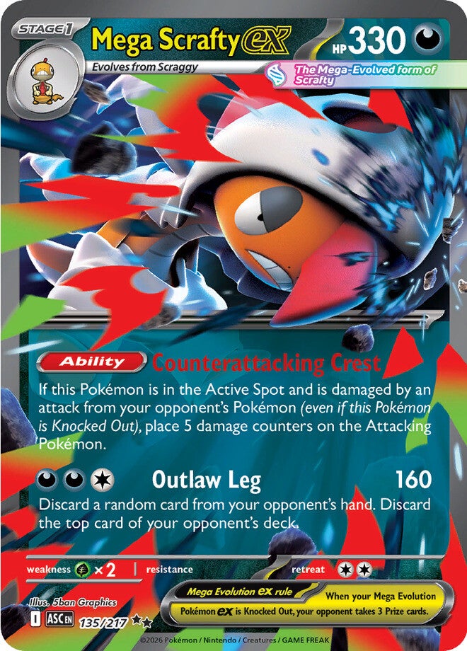 Mega Scrafty ex 135/217 - Double Rare