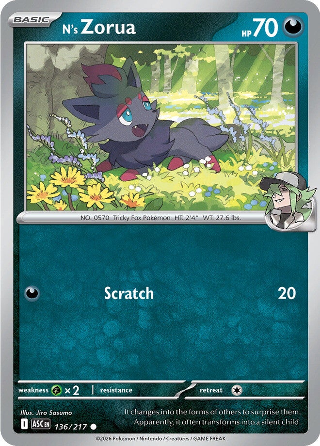 N's Zorua 136/217 - Common