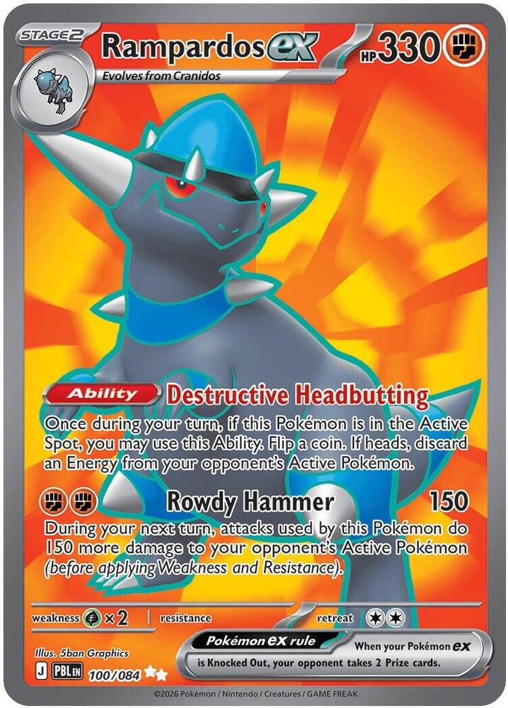 Rampardos ex - 100/084 - Pitch Black (PBL)