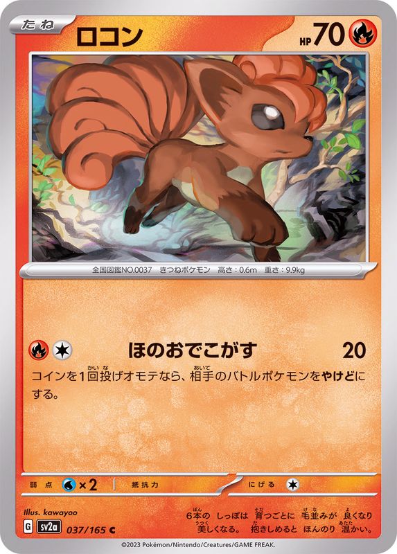 Vulpix 037/165 - Japonés-Kantocards