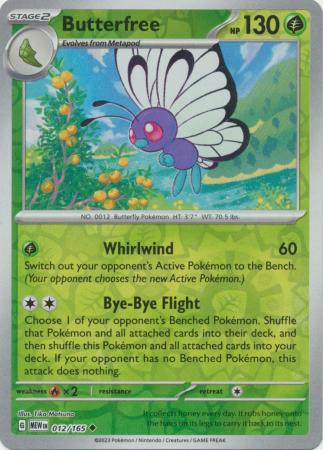 Butterfree 012/165 - Uncommon - Reverse Holo-Kantocards