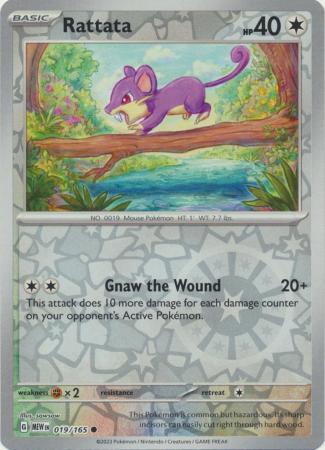 Rattata 019/165 - Common - Reverse Holo-Kantocards