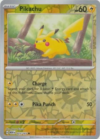 Pikachu 025/165 - Common - Reverse Holo-Kantocards