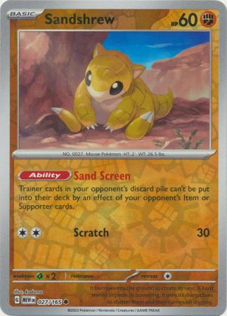 Sandshrew 027/165 - Common - Reverse Holo-Kantocards