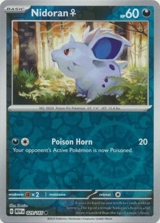 Nidoran F 029/165 - Common - Reverse Holo-Kantocards