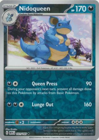 Nidoqueen 031/165 - Uncommon - Reverse Holo-Kantocards