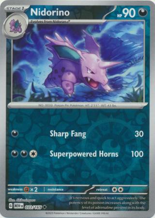 Nidorino 033/165 - Uncommon - Reverse Holo-Kantocards