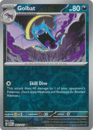 Golbat 042/165 - Uncommon - Reverse Holo-Kantocards
