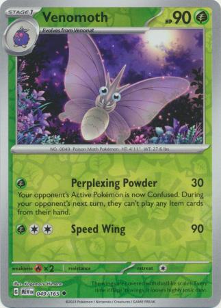 Venomoth 049/165 - Uncommon - Reverse Holo-Kantocards