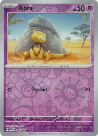Abra 063/165 - Common - Reverse Holo-Kantocards