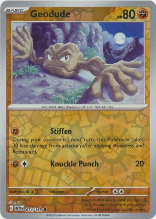 Geodude 074/165 - Common - Reverse Holo-Kantocards