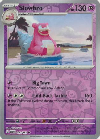 Slowbro 080/165 - Uncommon - Reverse Holo-Kantocards