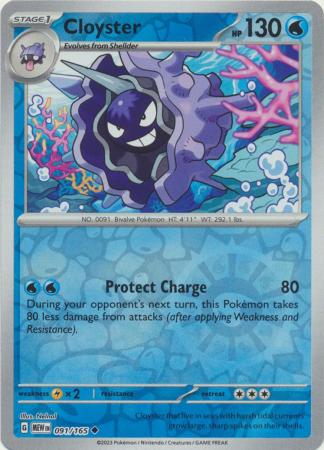 Cloyster 091/165 - Uncommon - Reverse Holo-Kantocards