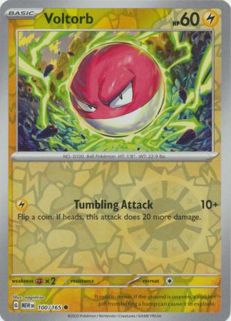 Voltorb 100/165 - Common - Reverse Holo-Kantocards