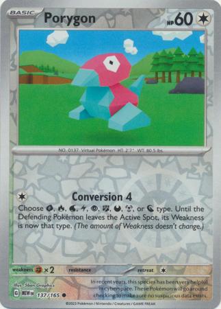 Porygon 137/165 - Common - Reverse Holo-Kantocards