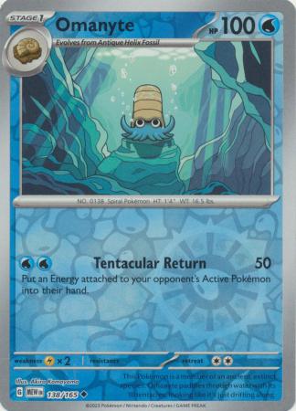 Omanyte 138/165 - Uncommon - Reverse Holo-Kantocards
