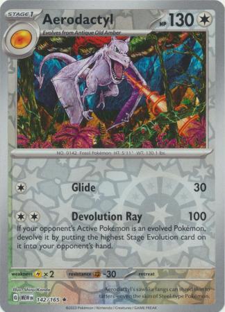 Aerodactyl 142/165 - Rare - Reverse Holo-Kantocards