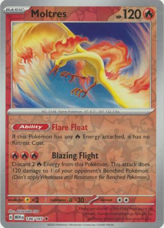 Moltres 146/165 - Rare - Reverse Holo-Kantocards