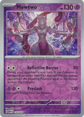 Mewtwo 150/165 - Rare - Reverse Holo-Kantocards