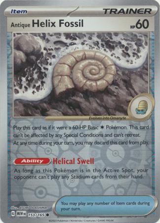 Antique Helix Fossil 153/165 - Common - Reverse Holo-Kantocards
