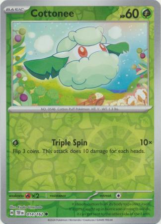 Cottonee 014/162 - Common - Reverse Holo-Kantocards