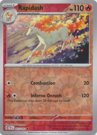 Rapidash 027/162 - Uncommon - Reverse Holo-Kantocards