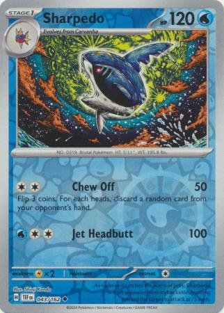 Sharpedo 043/162 - Uncommon - Reverse Holo-Kantocards