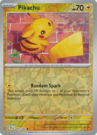 Pikachu 051/162 - Common - Reverse Holo-Kantocards