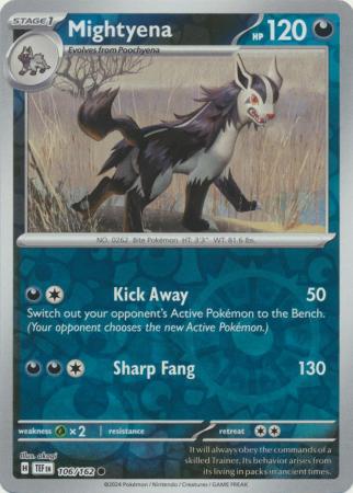 Mightyena 106/162 - Common - Reverse Holo-Kantocards