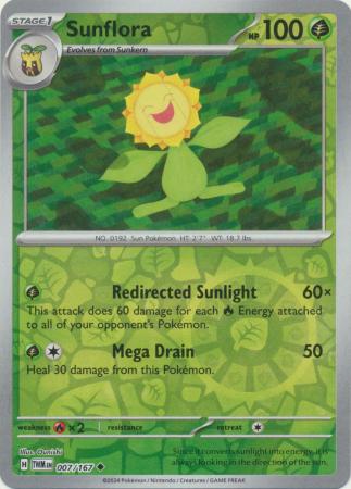 Sunflora 007/167 - Uncommon - Reverse Holo-Kantocards