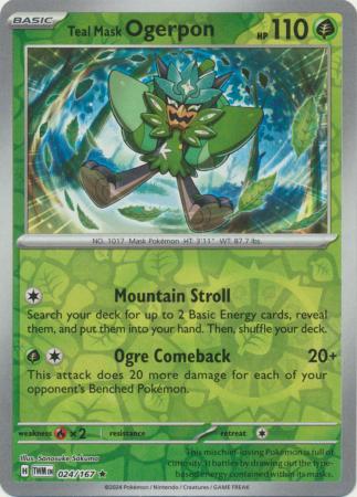 Teal Mask Ogerpon 024/167 - Rare - Reverse Holo-Kantocards