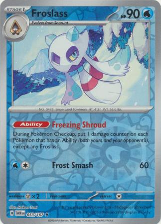 Froslass 053/167 - Rare - Reverse Holo-Kantocards