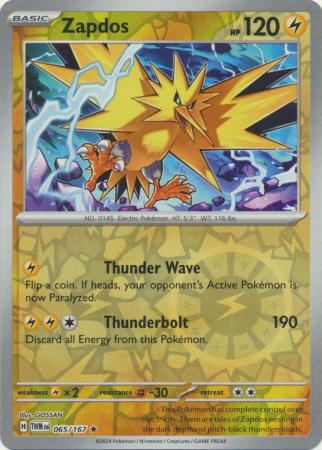 Zapdos 065/167 - Rare - Reverse Holo-Kantocards