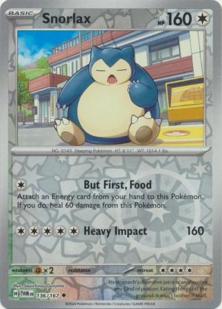 Snorlax 136/167 - Uncommon - Reverse Holo-Kantocards