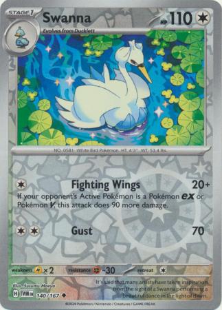 Swanna 140/167 - Uncommon - Reverse Holo-Kantocards