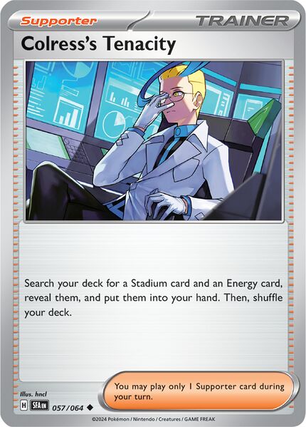 Colress's Tenacity 057/064 - Uncommon - Reverse Holo-Kantocards