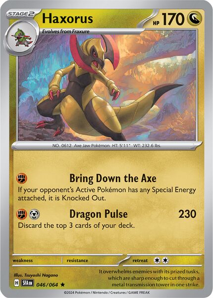 Haxorus 046/064 - Rare - Reverse Holo-Kantocards