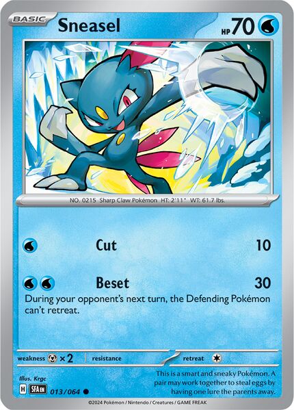 Sneasel 013/064 - Common - Reverse Holo-Kantocards