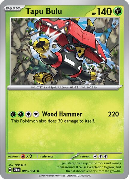 Tapu Bulu 006/064 - Rare - Reverse Holo-Kantocards