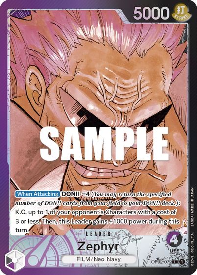 Zephyr (Alternate Art) OP02-072 - Leader-Kantocards