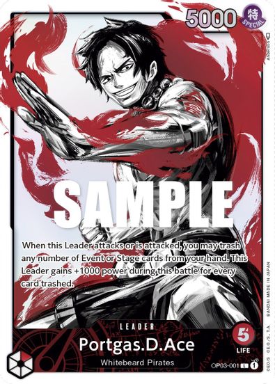 Portgas.D.Ace (Alternate Art) OP03-001 - Leader-Kantocards