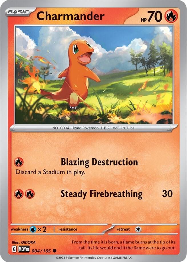 Charmander 004/165 - Common - Reverse Holo - Español-Kantocards