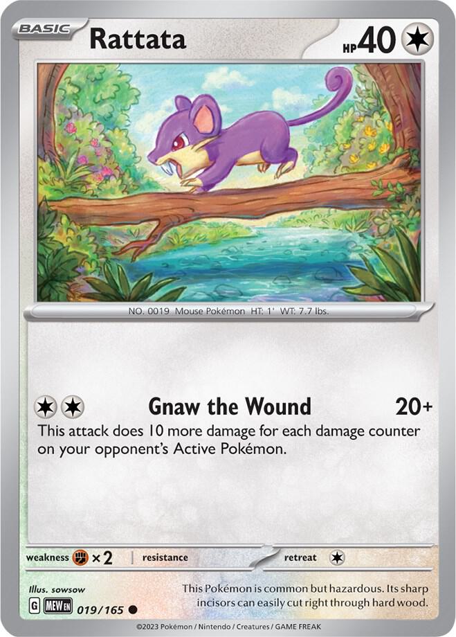 Rattata 019/165 - Common - Reverse Holo - Español-Kantocards