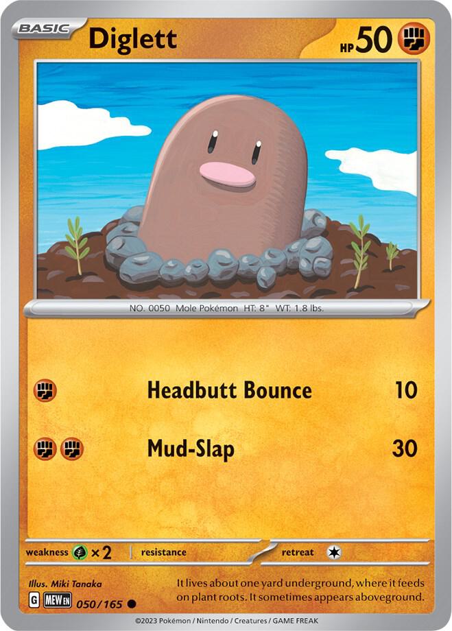 Diglett 050/165 - Common - Reverse Holo - Español-Kantocards