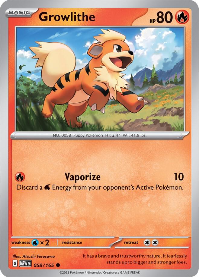 Growlithe 058/165 - Common - Reverse Holo - Español-Kantocards
