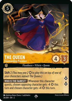 The Queen - Commanding Presence 26/204 - Super Rare - Cold Foil-Kantocards