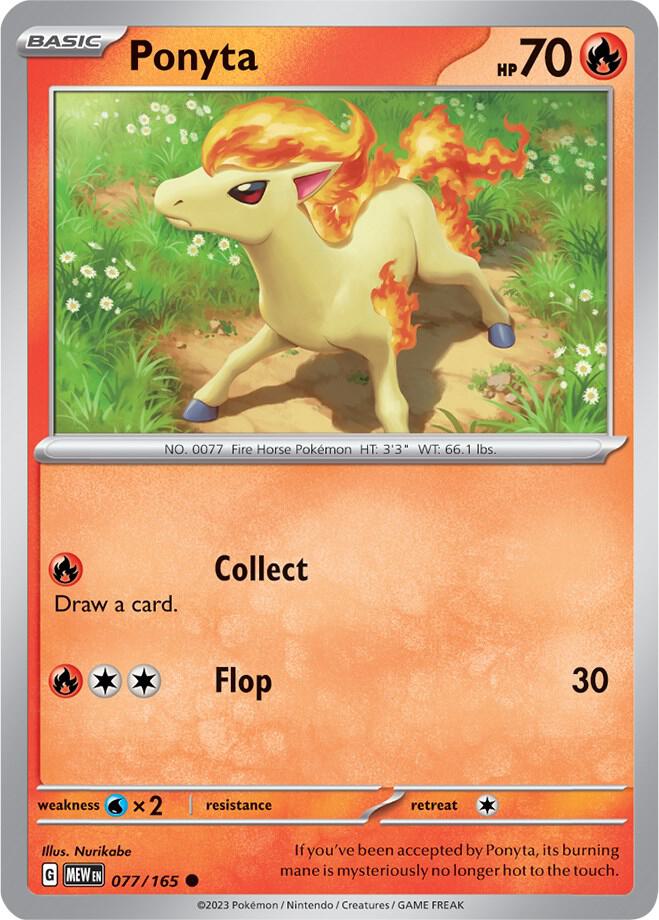 Ponyta 077/165 - Common - Reverse Holo - Español-Kantocards