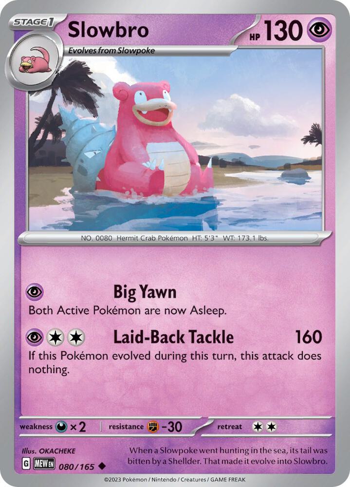Slowbro 080/165 - Uncommon - Reverse Holo - Español-Kantocards