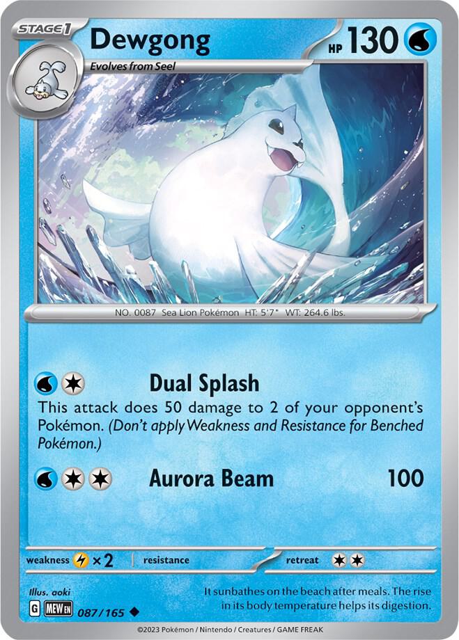 Dewgong 087/165 - Uncommon - Reverse Holo - Español-Kantocards